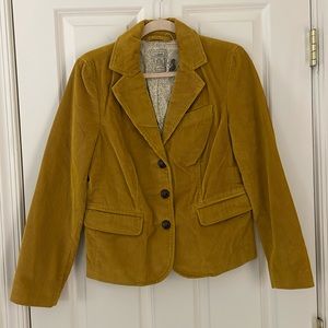 NWOT L L Bean Corduroy Gold 3 Button Blazer - Size 6